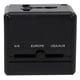 thumbnail image 3 of Universal Travel Adapter Multiple Color Power Adapter All-In-One with 2.1a USB Power Charger Converter Black EU US AU, 3 of 5