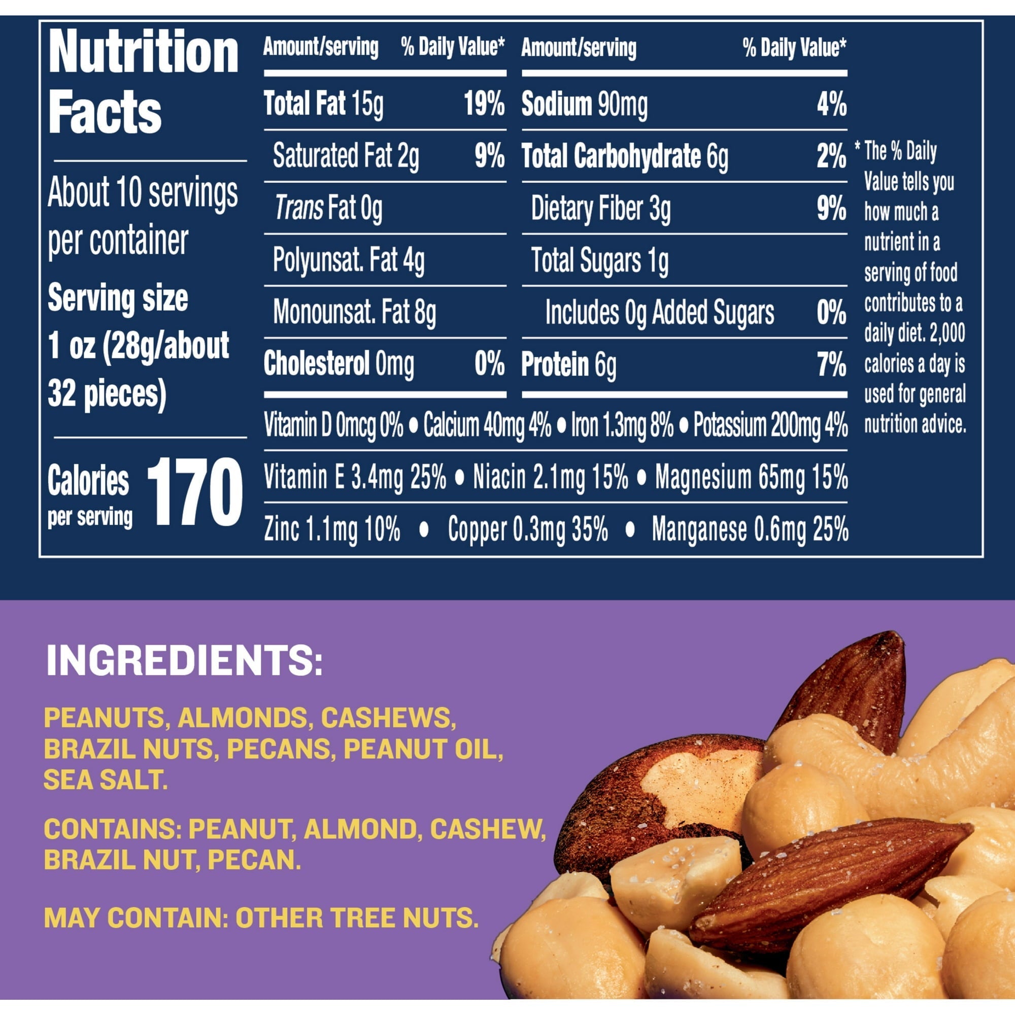 Planters Salted Mixed Nuts 10.3 Oz, 6 Pack