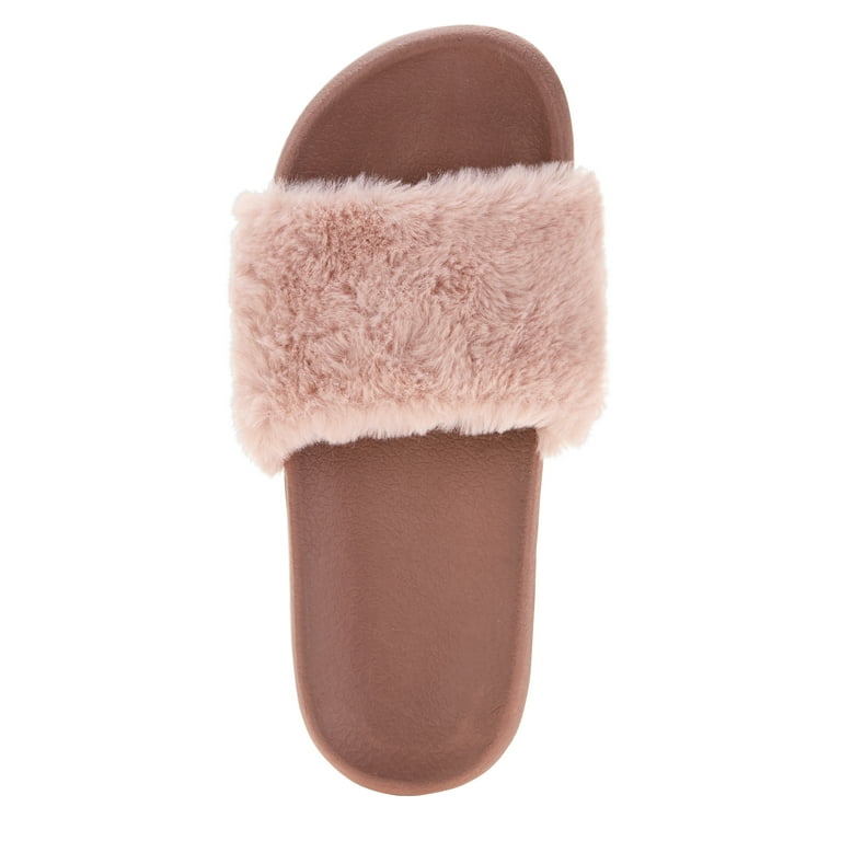 Time and Tru Women s Fur Slide Walmart