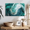 thumbnail image 3 of Elephant Stock Teal Blue Abstract Wall Art - Horizontal Canvas Wall Art - Dining Room Wall Decor - Abstract Canvas - Teal And Gold Decor - 24" x 16", 3 of 8