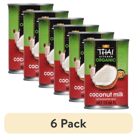 (6 pack) Thai Kitchen Gluten Free Organic Unsweetened Coconut Milk, 13.66 fl oz Can