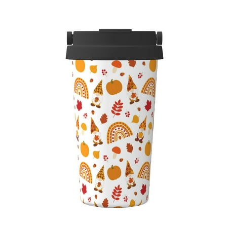 

KLL Fall Gnomes Harvest Pattern Stainless Steel Vacuum Insulated Tumbler - Carry Insulated Coffee Mug - Reusable Insulated Cold Brew Iced Coffee Cup Thermos