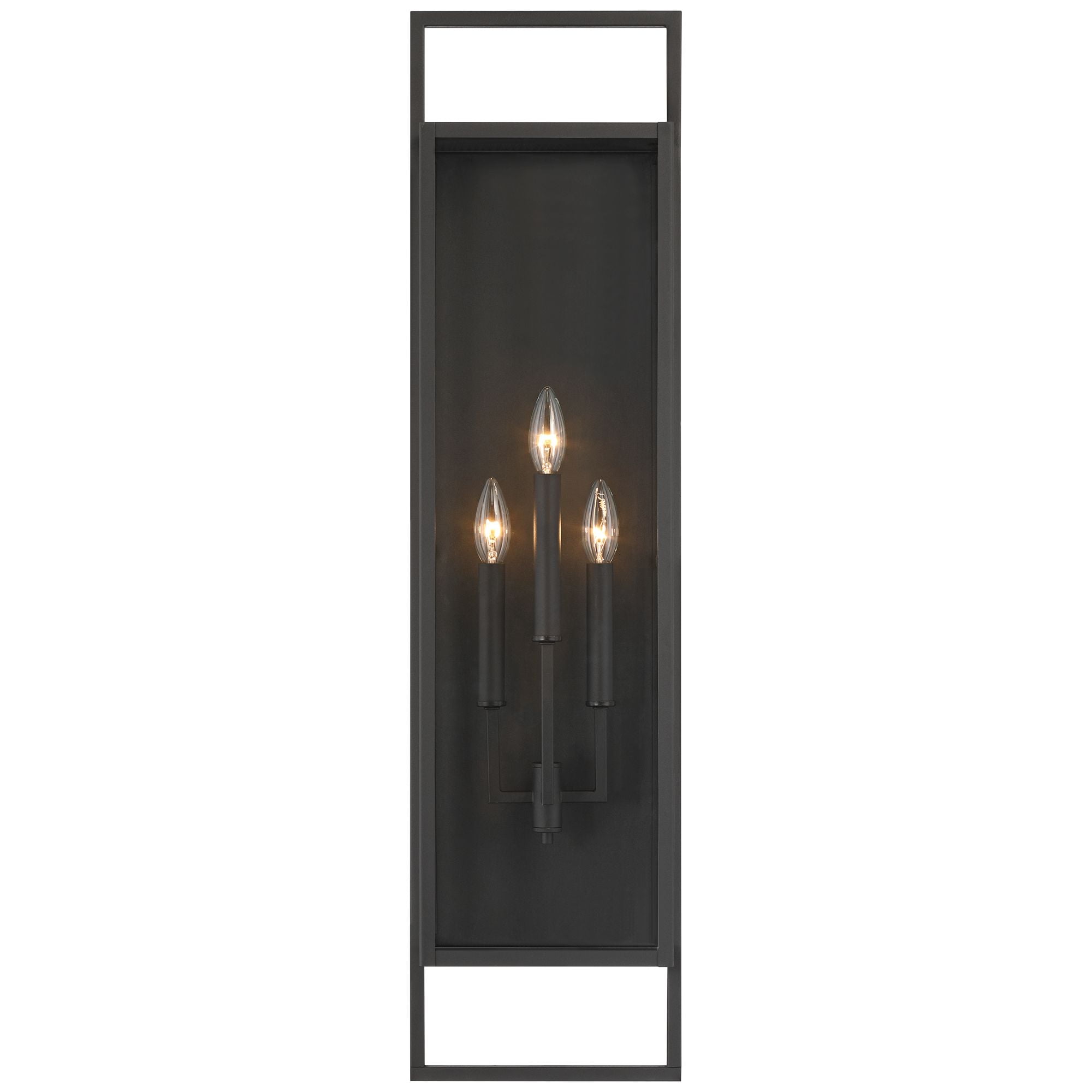 Possini Euro Design Jericho 35" High Modern Outdoor Wall Light Fixture Mount Porch House Weatherproof Textured Black Glass Shade