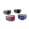 thumbnail image 3 of QQTDFG Men Women Silver Stainless Steel Black Stone Ring Band Wedding Gift Size 7-12-Gold Black-11, 3 of 6