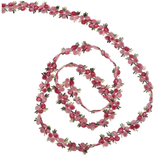 4. 5m Decorating Lace Embroidered Trim Ribbons Flowers Embroidered Trim for Applique Headband Sewing or Craft Projects Decoration