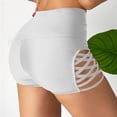 thumbnail image 2 of MGDXOX Women's High Waisted Fashion Swim Bottoms Tummy Control Bathing Suit Bottoms with Crisscross Side Cutouts White XXL, 2 of 7