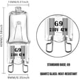 thumbnail image 4 of 10 Pcs G9 28w/40w Dimmable 370 Lumen C Rated Halogen Bulbs, 4 of 5