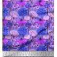thumbnail image 1 of Soimoi Poly Georgette Fabric Purple & Lavender Blue Flower Floral Decor Fabric Printed Yard 42 Inch Wide, 1 of 1