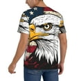 thumbnail image 2 of Rateoe American Bald Eagle Pattern Men’s Baseball Short Sleeve Polo Shirt, Midweight Men's Shirt Golf Shirt Polo Shirts Quick Dry Short-4X-Large, 2 of 7
