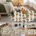 thumbnail image 3 of Rectangle Rug 5ft Area Rug, Cactus Summer Tropical Plant Area Rugs for Living Room Bedroom, Vintage Potted Greenery Floor Mat Non-Slip Non-Shedding Carpet Indoor Accent Rugs, 3 of 9