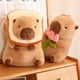 thumbnail image 4 of Peluche de capibara con forma de hoja de loto, tortuga, ostra, abeja, mochila, capibara, cosplay, unicornio, dinosaurio, boba, pan, anillo, decoración, animales de peluche, 4 of 5