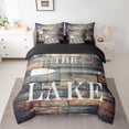 thumbnail image 2 of Homewish Lake House 7-Piece Twin Bedding Sets,Old Barn Door Bedding Comforter Set,Rustic Farmhouse Cabin Sheet Sets For Boys Kids,Microfiber Bedroom Decor Reversible, 2 of 8