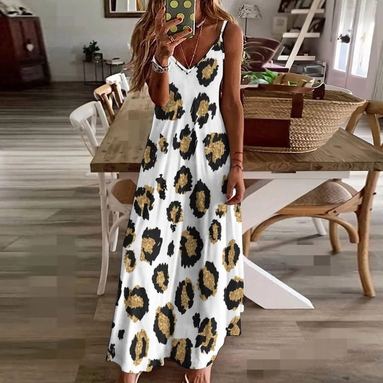 black and gold animal print dress Glitter Leopard Sleeveless Dresses Women Summer Women's Summer Clothing Size:18M (with diaper cover) MODEL SPECSHEIGHT Cowl neck Purple Sleeveless Boucle A-Line