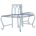 thumbnail image 4 of Safavieh Abia Adult Wrought Iron Weather-Resistant Outdoor Benches Antique Blue, 4 of 11