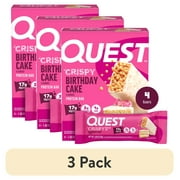 (3 pack) Quest Crispy Hero Protein Bar, Birthday Cake Flavor, Low Sugar, 4 Count