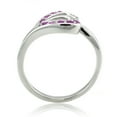 thumbnail image 4 of Sterling Silver Amethyst Color Cubic Zirconia Heart Leaf Promise Ring, 4 of 4