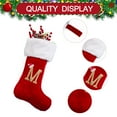 20 Inches Monogram Christmas Stockings Red Velvet with White Super Soft Plush Cuff Embroidered