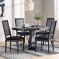 thumbnail image 2 of Brownell French Country Wood and Cane 5-Piece Expandable Oval Dining Set, Black and Gray, 2 of 13