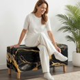thumbnail image 2 of FOR U DESIGNS Black Gold Marble Print Flip-Top Storage Ottoman Slipcover Stretch Footstool Slipcover Washable Rectangle Foot Chest Cover with Elastic Band, Non-Slip Anti-Dust Stool Protector, 2 of 7