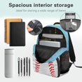 thumbnail image 3 of Yspwyqan School Backpack for Kids, 17 Inch Lightweight Large Capacity with Front Pockets, Double Zipper Ice Cream Drip Baseball Bow Bookbag for Elementary Middle High School, 3 of 7