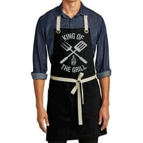 Men's King of the Grill Funny Full-Length 2-Pocket Apron - Black/Stone
