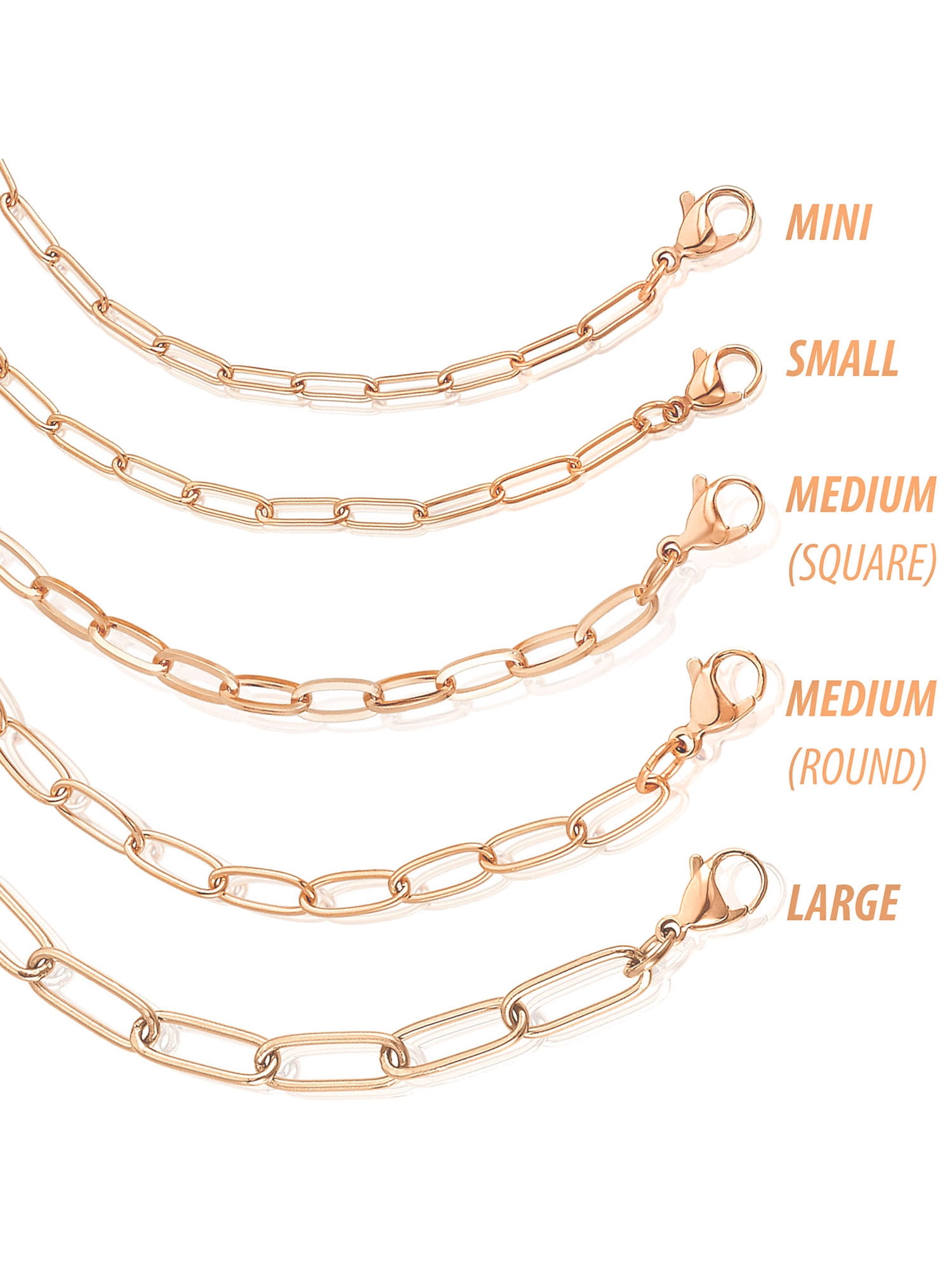 ELYA Jewelry Women's Adjustable Paperclip Rose Gold Plated Bracelet - Small - 8.5"