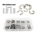 thumbnail image 3 of tredstone 580pcs Retaining Rings Convenient External Circlip Stainless Steel Wear-resistant Snap Ring Opening Hook Hardware Assorted Kits Sliver, 3 of 8