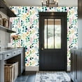 thumbnail image 3 of Peel and Stick Wallpaper Colorful Watercolor Leaves Circles Soft Pastels Wall Mural 17.7in x 9.8ft Self Adhesive Removable Wall Paper Renter Friendly Wallpaper for Nursery Bedroom Cabinets, 3 of 8