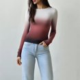thumbnail image 4 of Camisetas Mia Muse para mujer, otoño, corte sencillo, entalladas, manga larga, cuello redondo, moda., 4 of 5
