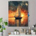 thumbnail image 4 of Qisvanset 12x16 Inch Framed Canvas Wall Art Monet Style Vintage Sailboat Nautical Boy Kids Nursery Art Print, 4 of 8