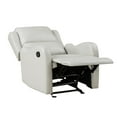 thumbnail image 4 of Benjara Kim 39 Inch Glider Manual Recliner Chair, Off White Faux Leather, 4 of 5