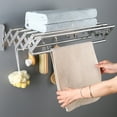 thumbnail image 2 of Shoreew Wall-Mounted Drying Rack Rustproof Corrosion Resistant Expandable Retractable Easy Installation Bathroom Laundry Rack, 2 of 7
