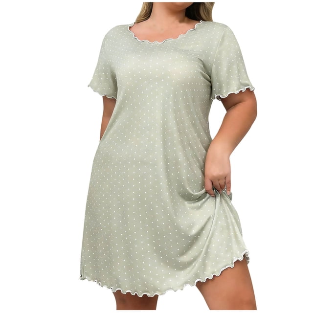 cfhntfmh Nuisette Sans Manches pour Femmes Grande Taille à Bretelles Spaghetti Col Rond Combinaison Intégrale Robe de Nuit Courte Babydoll Chemises de Nuit