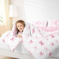 thumbnail image 3 of Manfei Cute Bow D Letter Monogrammed Twin Comforter Sets 3-Piece for Girls Women,Romantic Princess Style Bowknot Plaid Bedding Set for Children Teenagers,Pink Reversible,Breathable Home Decor, 3 of 6