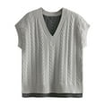 thumbnail image 3 of New Sweaters In Autumn And Winter Europe And America Knit Vest Pullover V Neck Vest Sweater Sleeveless Top Women Sleeveless Sweaters for Women 2xl Sweater Vest for Men plus Size Sweater Vest Women, 3 of 3