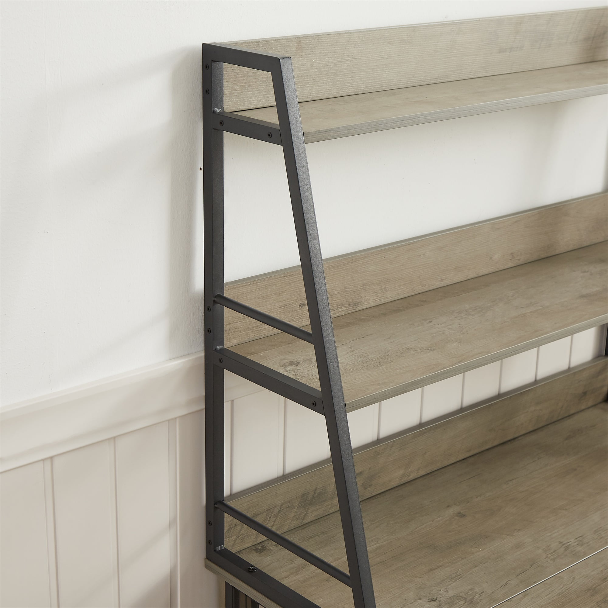 Pefilos 57" Wood Dog Crate Furniture with 3 Tier Shelves, kennel Equipped with Double Doors and A Raised Roof, Gray Pefilos 57" Wood Dog Crate Furniture with 3 Tier Shelves, kennel Equipped with Double Doors and A Raised Roof, Gray