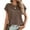 #372-Coffee, variant on Womens Blouses Summer Casual Cap Short Sleeve Tops Basic Textured Solid Color Round Neck T Shirts Blouse