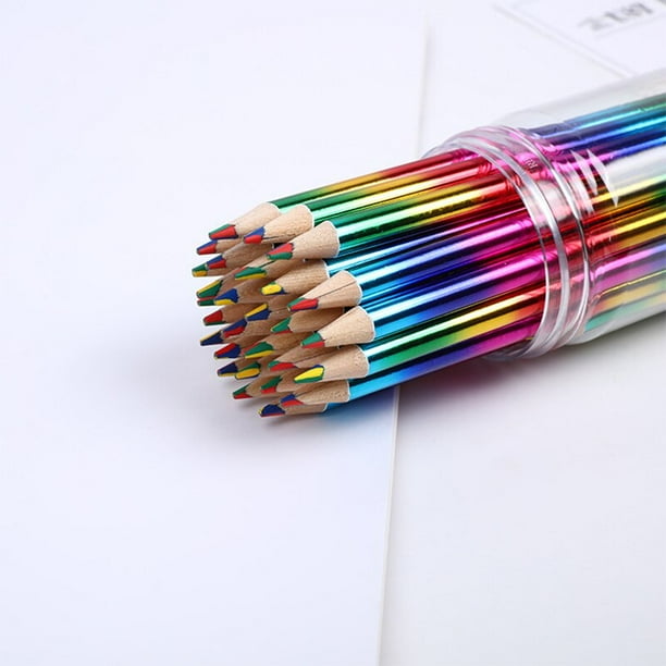 Recambio de lápices de colores, material de papelería para escuela y oficina, escritura y pintura, 6/12 piezas, 4 en 1