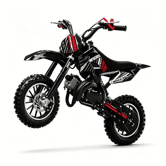 Gpower 49cc Dirt Bike for Kids 6–15, 2-Stroke Gas-Powered Mini Bike, 1-Seater, Black