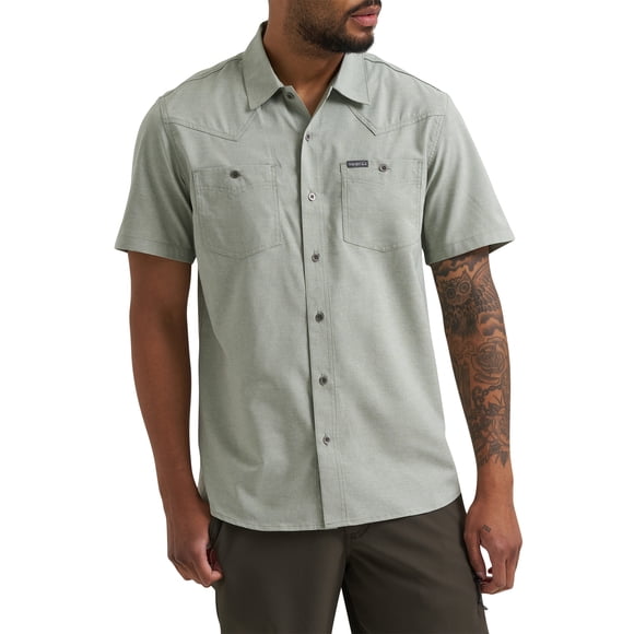 Wrangler® Men's Western Inspired Short Sleeve Single Pocket Shirt