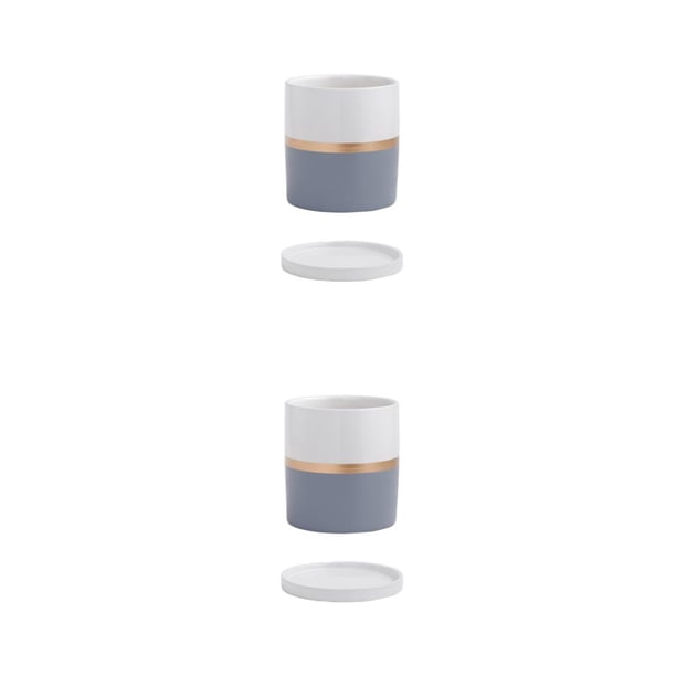 Ounissouiy Macetas de cerámica Macetas hermosas y ecológicas Maceta de cerámica Maceta de cerámica Hierbas gris 11*11 gris 11*11 2Conjunto