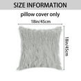 thumbnail image 5 of Unique Bargains Faux Fluffy Zipper Closure Cushion Covers Throw Pillow Covers (2 Count) Light Grey 18" x 18", 5 of 6