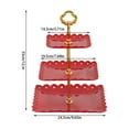 thumbnail image 2 of PPgejGEK 3-Layer Fruit Tray Snack Stand Wedding Cake Platter Plastic Serving Tray 33cm Height/13in Square Dessert Display for Parties Events Home Decor, 2 of 5
