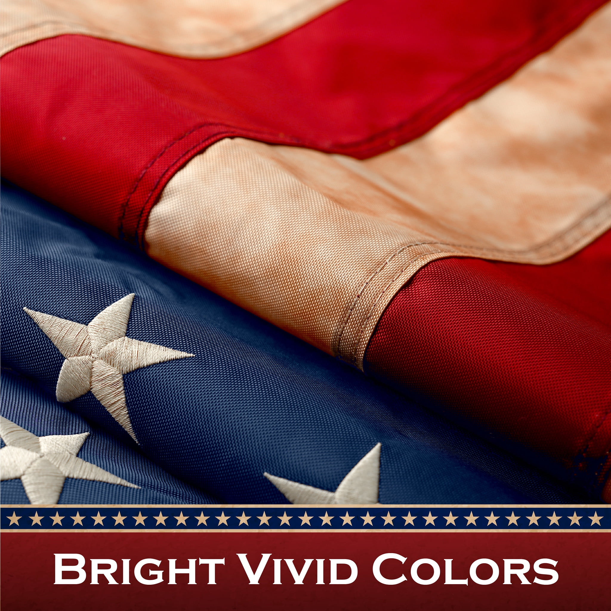 G128 - 3 Pack: American US USA Tea Stained Pole Sleeve Flag 3x5FT Embroidered Polyester