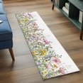 thumbnail image 4 of Spring Floral Kitchen Runner Rug 2x6 Washable Runners for Hallway Non Slip Watercolor Flower Eucalyptus Leaves Botanical Large Area Rug Indoor Floor Carpet for Bathroom Laundry Entryway Bedroom, 4 of 8