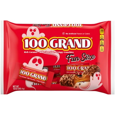 100 Grand, Crispy Milk Chocolate with Caramel, Fun Size Individually Wrapped Candy Bar, 10 oz