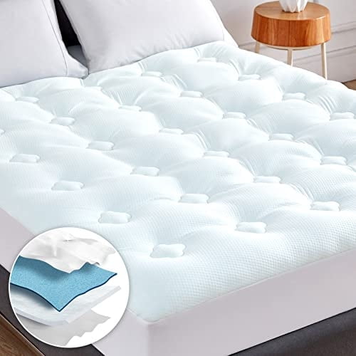 Funda de colchón de espuma viscoelástica Hansleep, tamaño doble, con bolsillo profundo