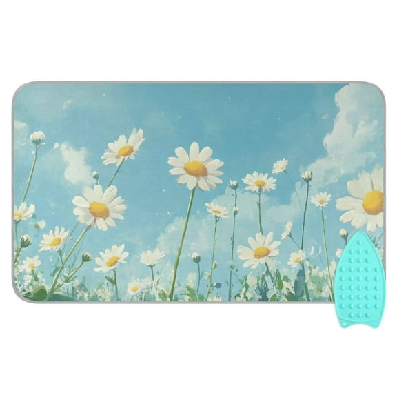 Spring Flowers Painting Ironing Board Covers Heat Resistant Ironing Pad Mat Portable for Travel Washer Dryer Table