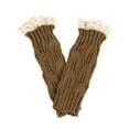 thumbnail image 3 of UJNDER Handmade Crochet Fingerless Lace Gloves for Women Winter Mittens and Arm Sleeves for Hand Warmth Khaki, 3 of 3