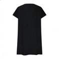 thumbnail image 4 of qucoqpe Women's Cotton Linen Dress Summer Short Sleeve V Neck Casual Mini Tshirt Dresses, 4 of 6